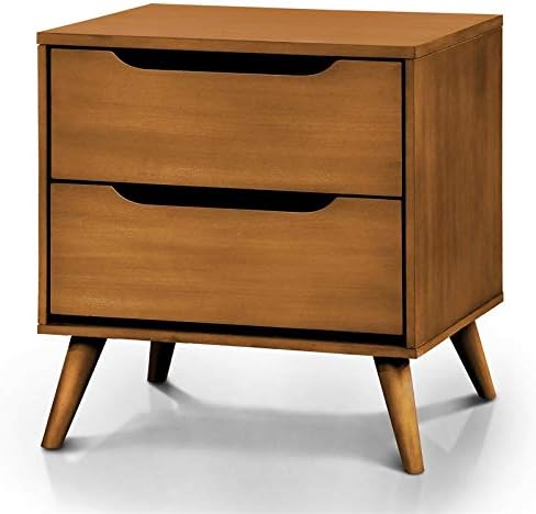 Gray Wood 2-Drawer Nightstand P3133
