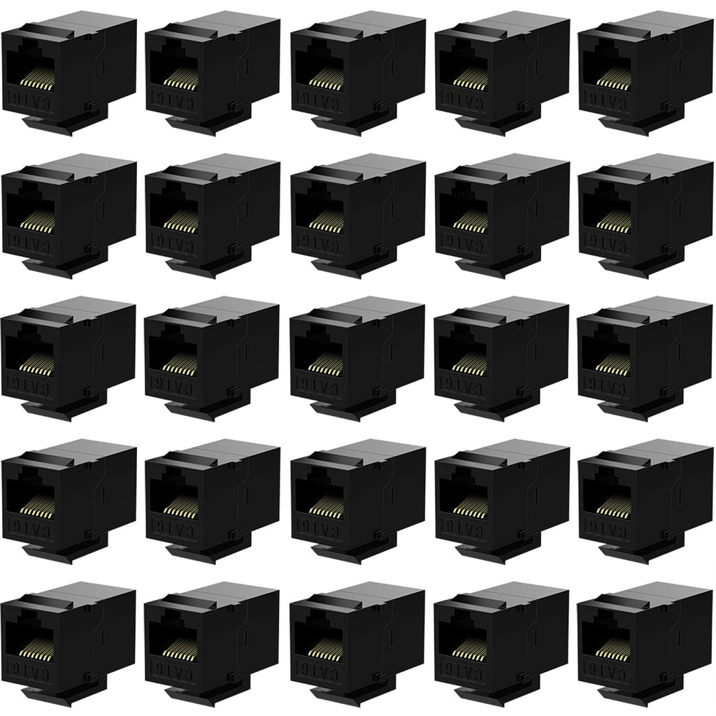 Black Cat6 Inline Coupler 6 Pack F410509