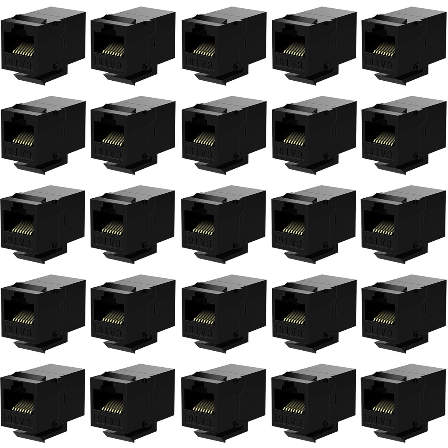 Black Cat6 Inline Coupler 6 Pack F410509