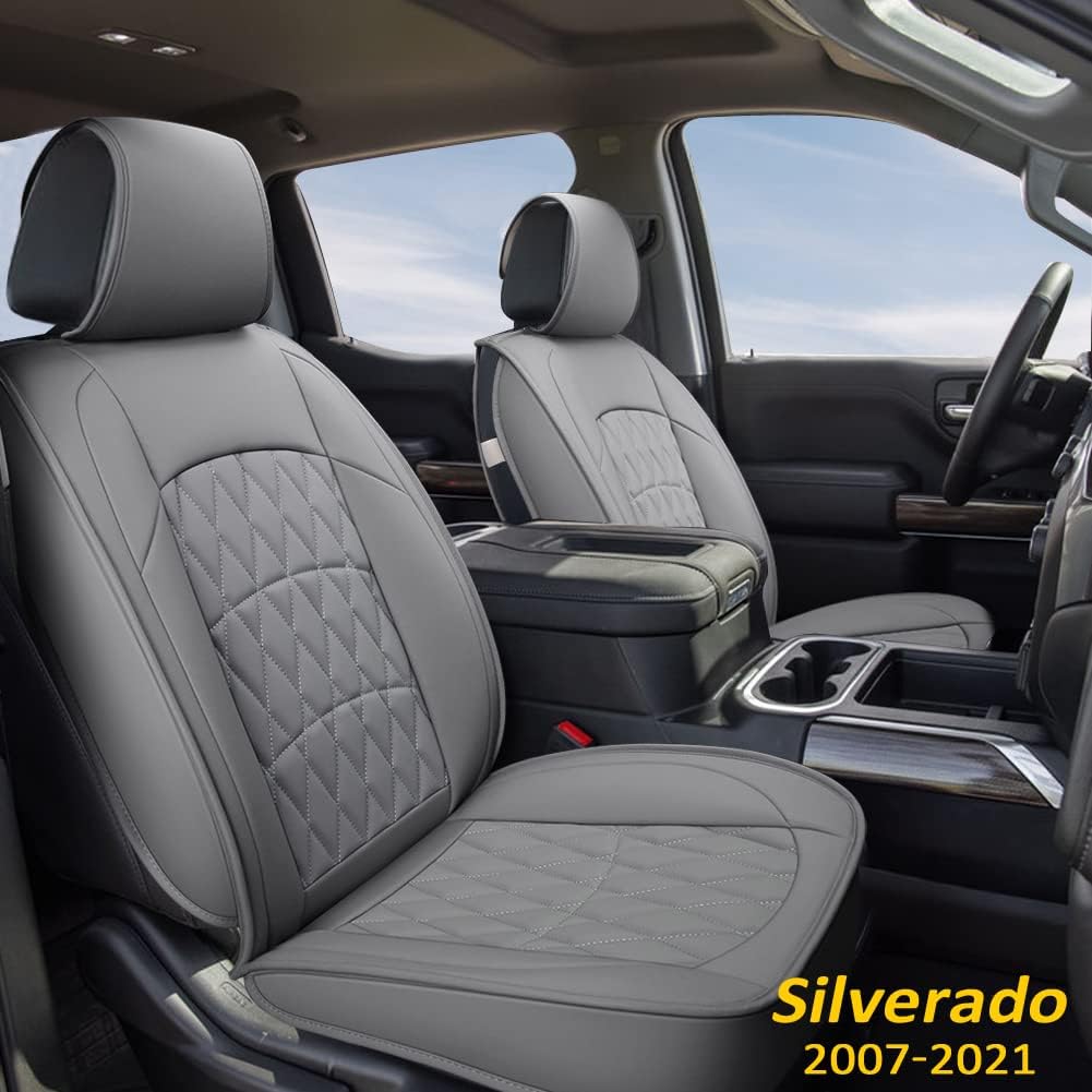 Grey Faux Leather Rear Bench Car Seat Covers Pack of 2 R5037