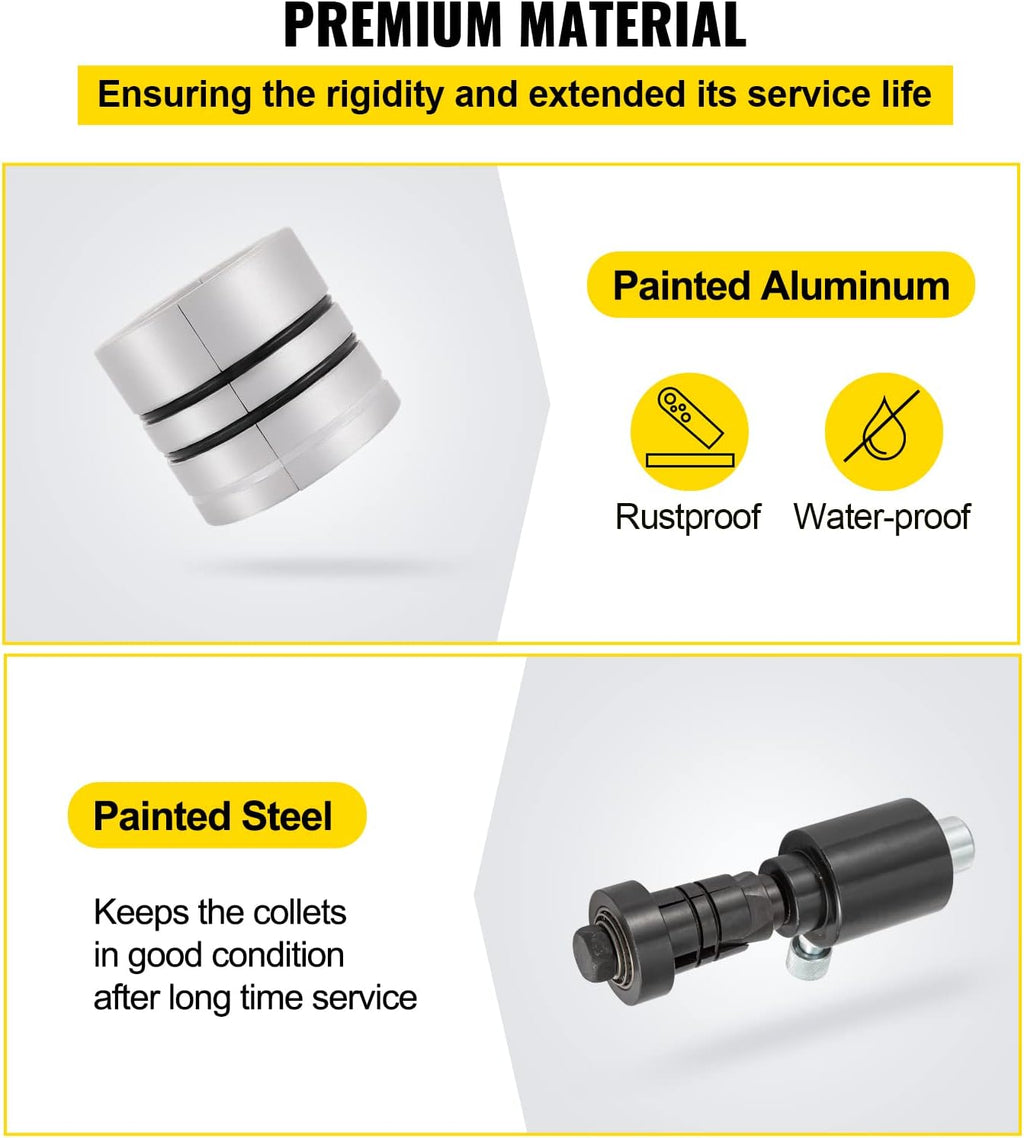 Hydraulic Exhaust Pipe Expander, 10 T Manual Pipe Stretcher with 4 Dies and 2 Storing Case Z1046