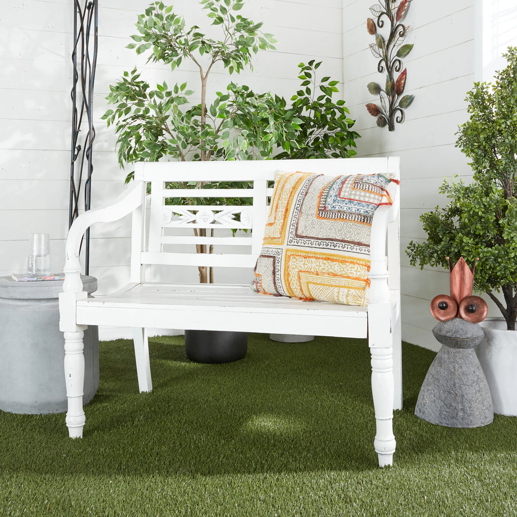 White Wood Bench D189
