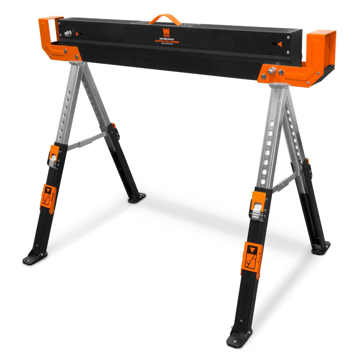 1300-Pound Capacity Height Adjustable Folding Steel Saw Horse, Two Pack T43670