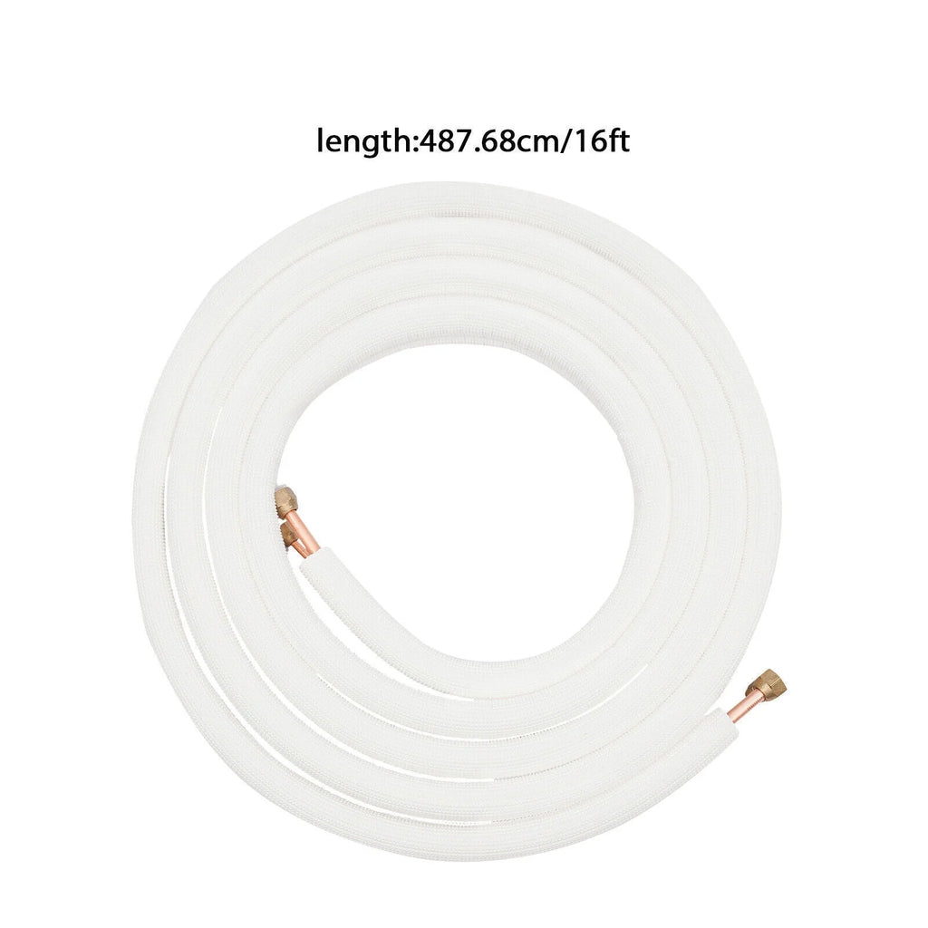 16ft Ductless Mini Split Line Set Control Wire Insulated Copper Tubing 1/4"x3/8" W9258