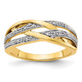 14kt Yellow Gold Rhodium Diamond Ring Size 7 N157