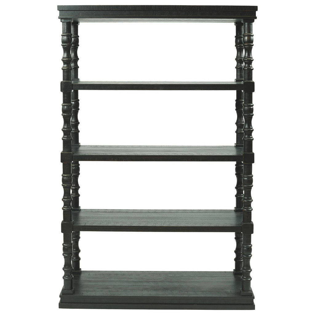 Antique Black 5 Tier Wooden Bookcase Y5366