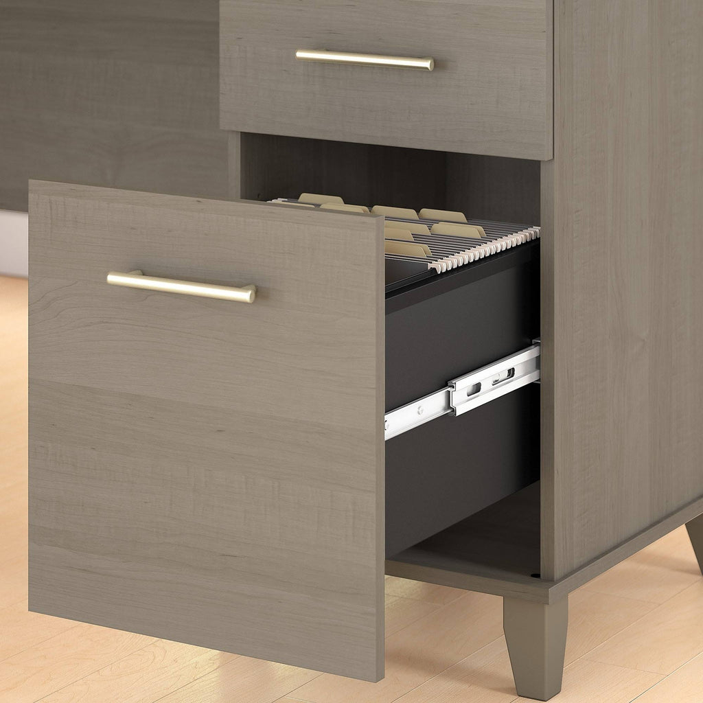 Mocha Cherry L-Shaped Desk O294355