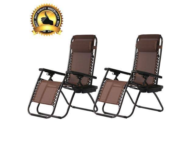 Set of 2 Zero Gravity Reclining Folding Chairs V416