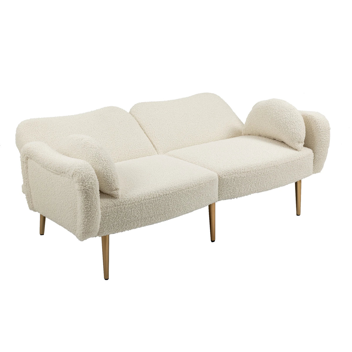 Velvet Love Seats Sofa with 2 Bolster Pillows I6829