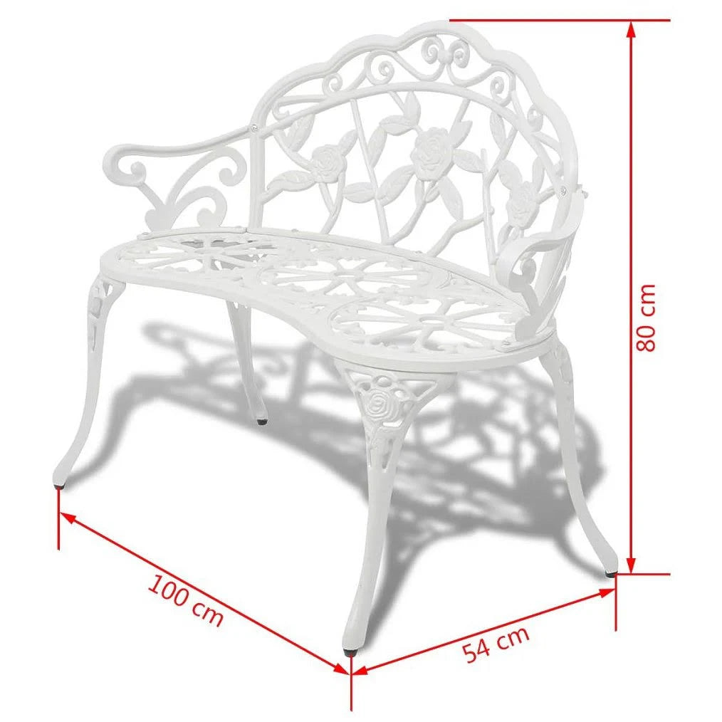 White Cast Aluminum Garden Bench X565