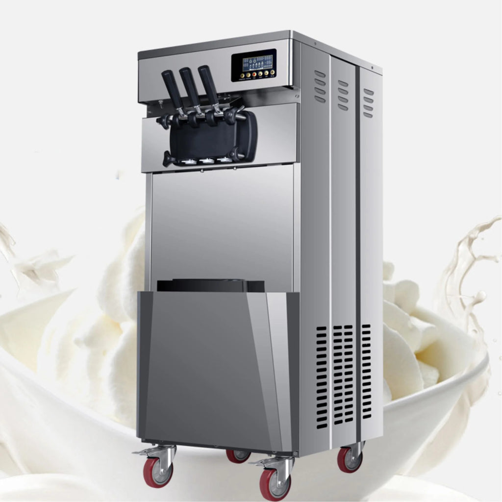 Commercial Three Flavors Ice Cream Maker with Stainless Steel Stand W818