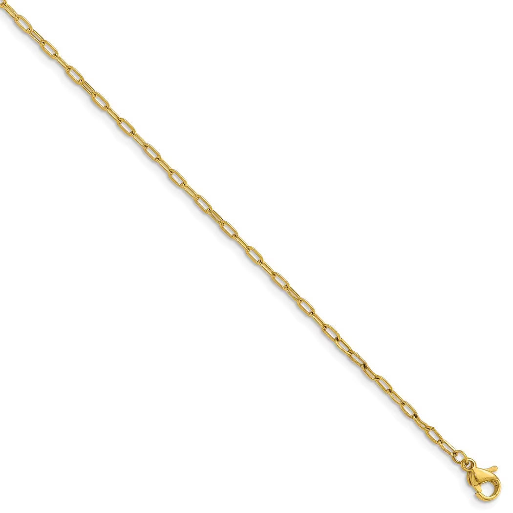 Polished Stainless Steel Paperclip Chain Necklace 20 Inch B925