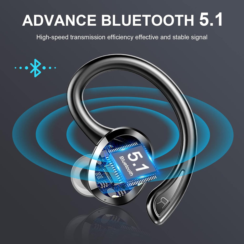 Wireless Bluetooth 5.1 Earbuds with Earhooks, IP7 Waterproof, 48H Playtime A270741