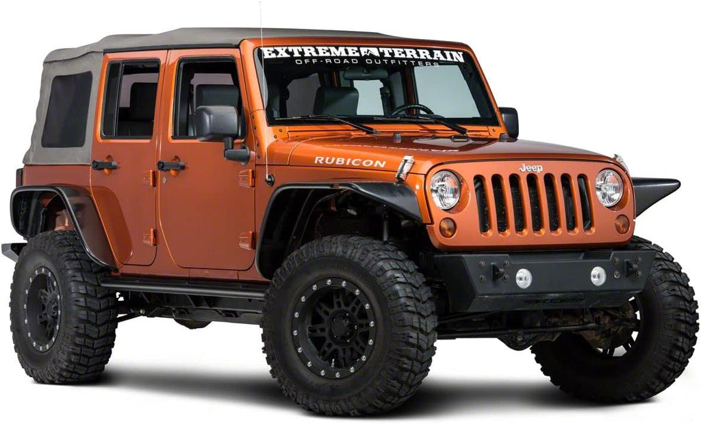 Textured Black Rubi Rails Compatible with 07-18 Jeep Wrangler JK 4-Door V7056