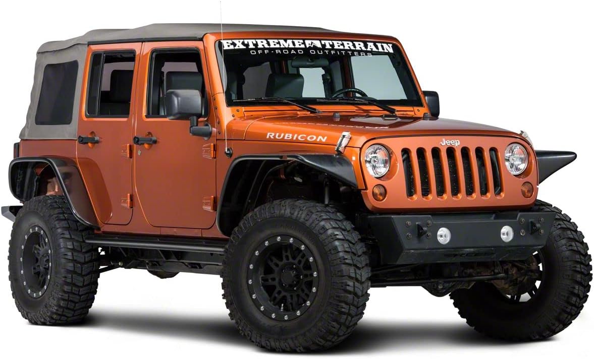 Textured Black Rubi Rails Compatible with 07-18 Jeep Wrangler JK 4-Door V7056