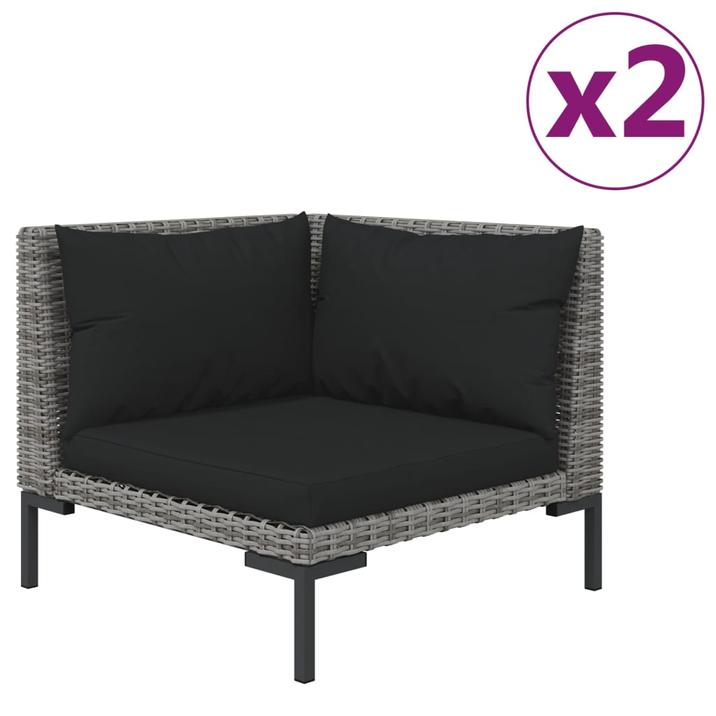 Half Round Poly Rattan Patio Sofas with Cushions X59772