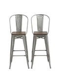Clear Metal Bar Stool Chair Set of 2 C4368