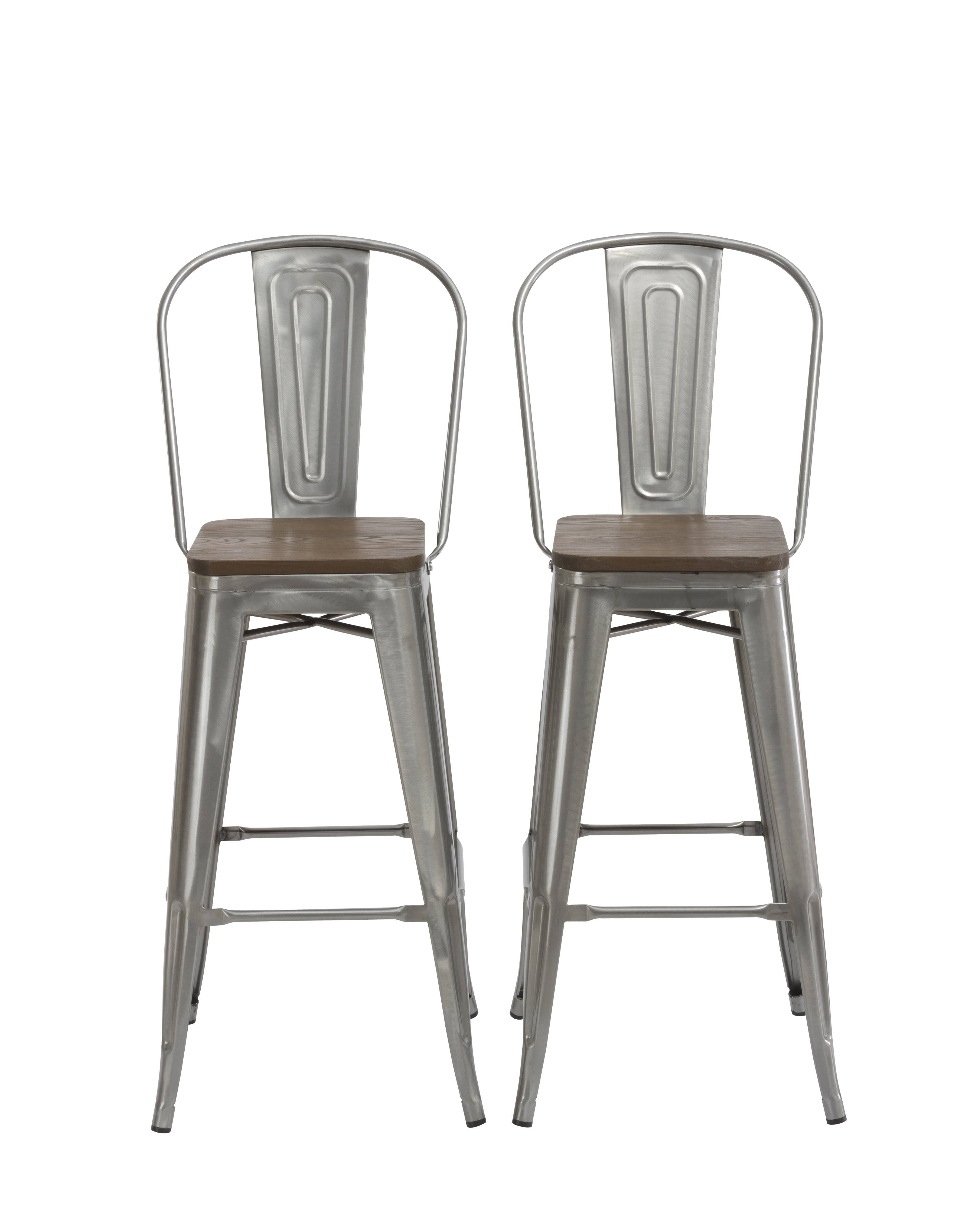 Clear Metal Bar Stool Chair Set of 2 C4368