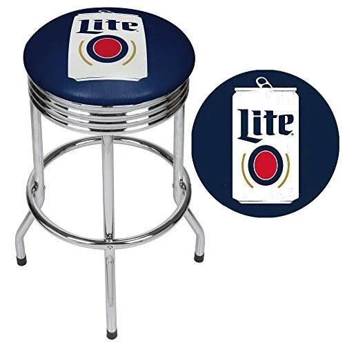 Chrome Ribbed Bar Stool H9955