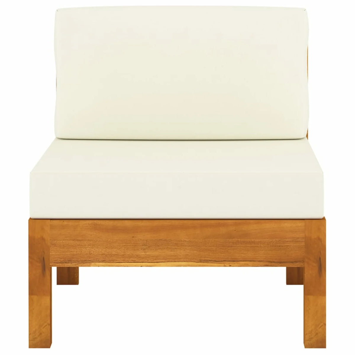 Solid Acacia Wood Sofa with White Cushions M5341