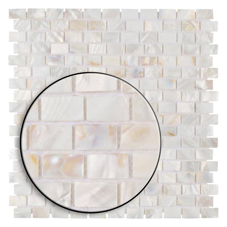 11.5x11.75-inch White Natural Seashell Mosaic Wall Tile C1487