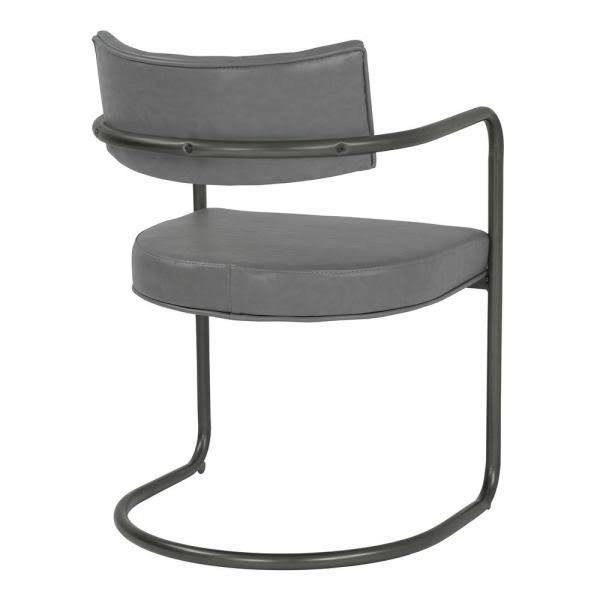 Grey Faux Leather Dining Chair (Set of 2) R8210