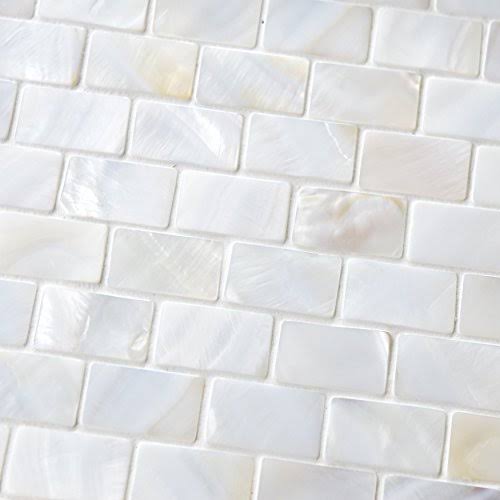 11.5x11.75-inch White Natural Seashell Mosaic Wall Tile C1487