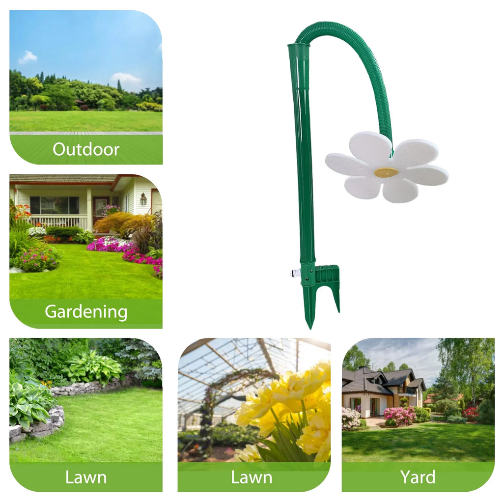 Flower Shaped Dancing Sprinklers Lawn Watering with 2pcs Adapter (White) J1017
