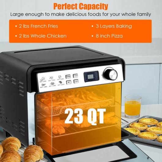 12-in-1 23 qt Digital Toaster Air Fryer Oven Rotisserie with 9 Accessories F413926