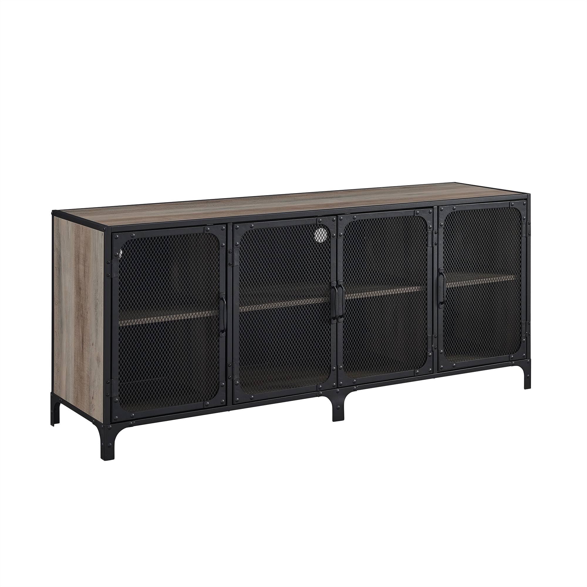 Grey Wash Industrial TV Stand Console U402983