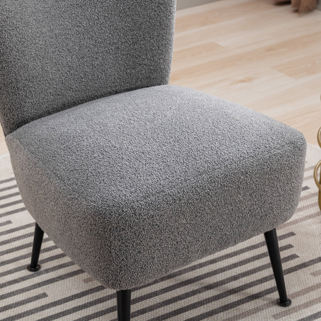 Gray Boucle Upholstered Armless Accent Chair C963587