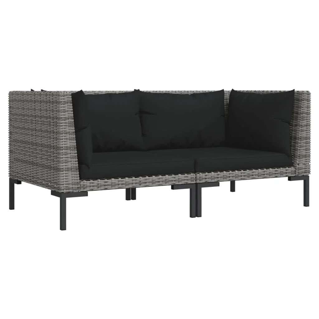 Half Round Poly Rattan Patio Sofas with Cushions X59772