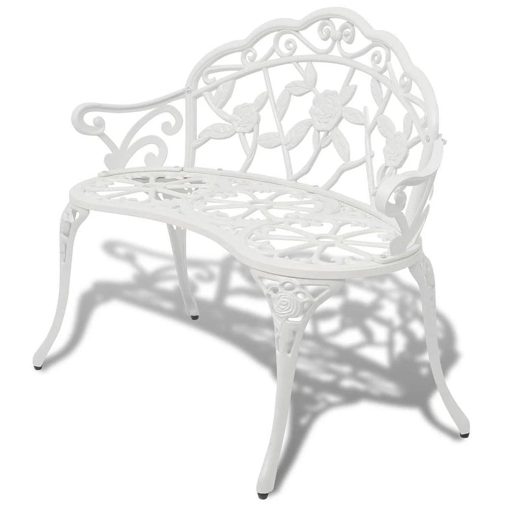 White Cast Aluminum Garden Bench X565