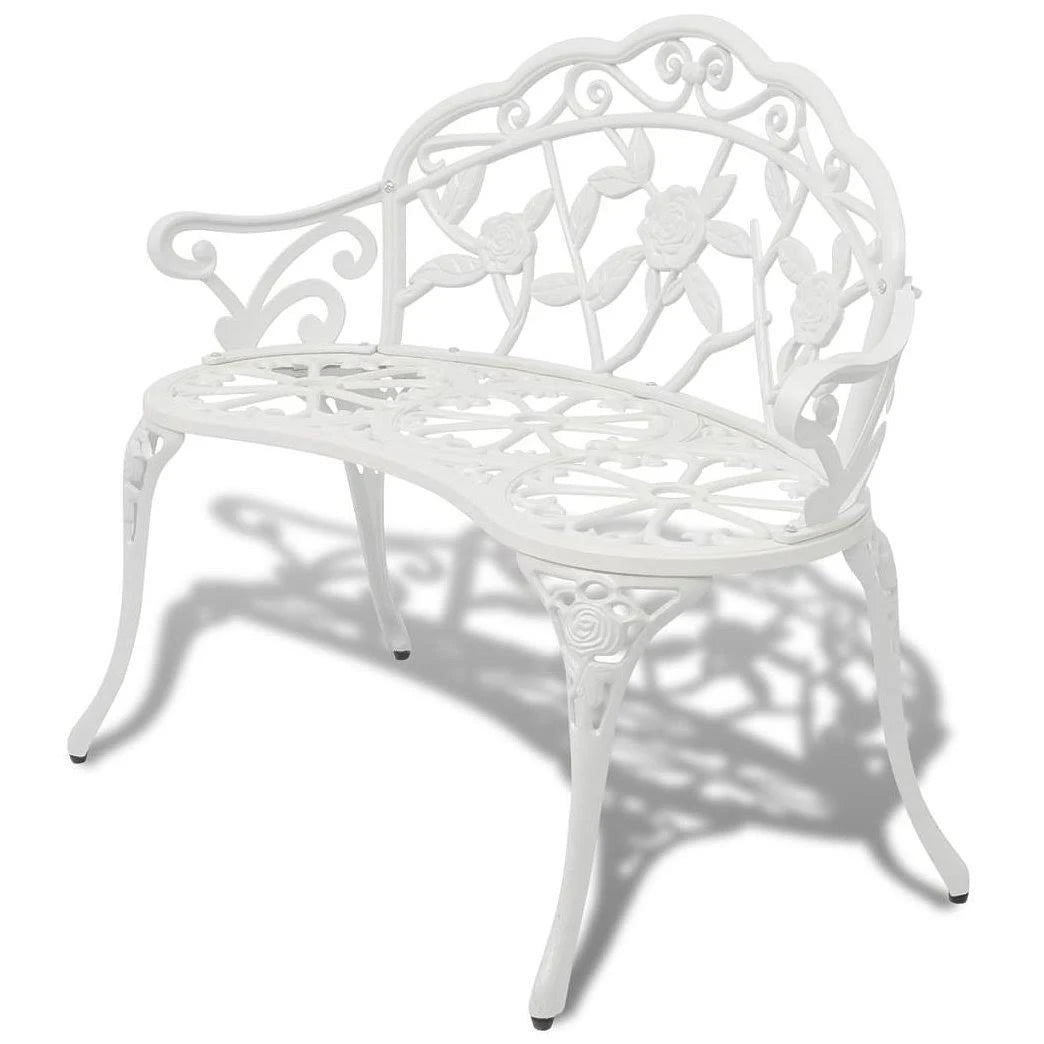 White Cast Aluminum Garden Bench X565
