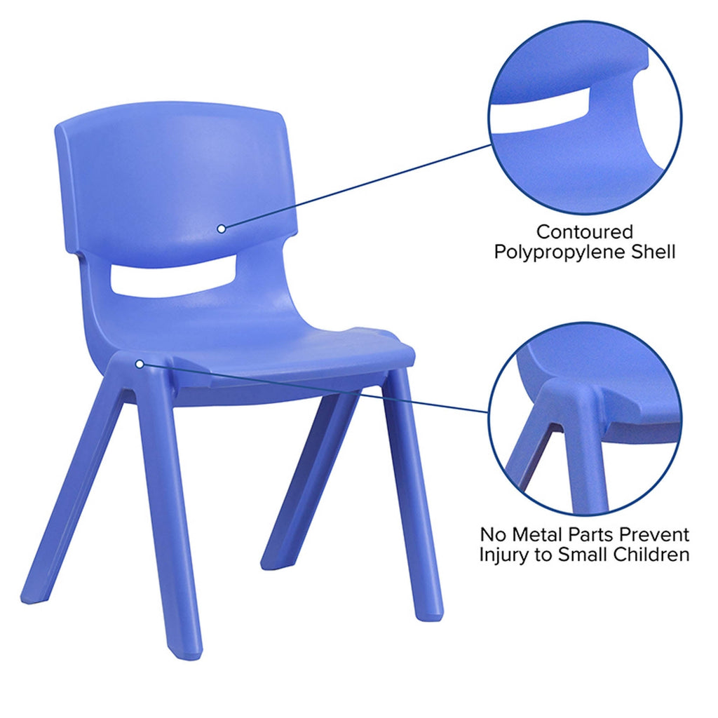 Blue Plastic Stackable School Chair, 4 Pack J671