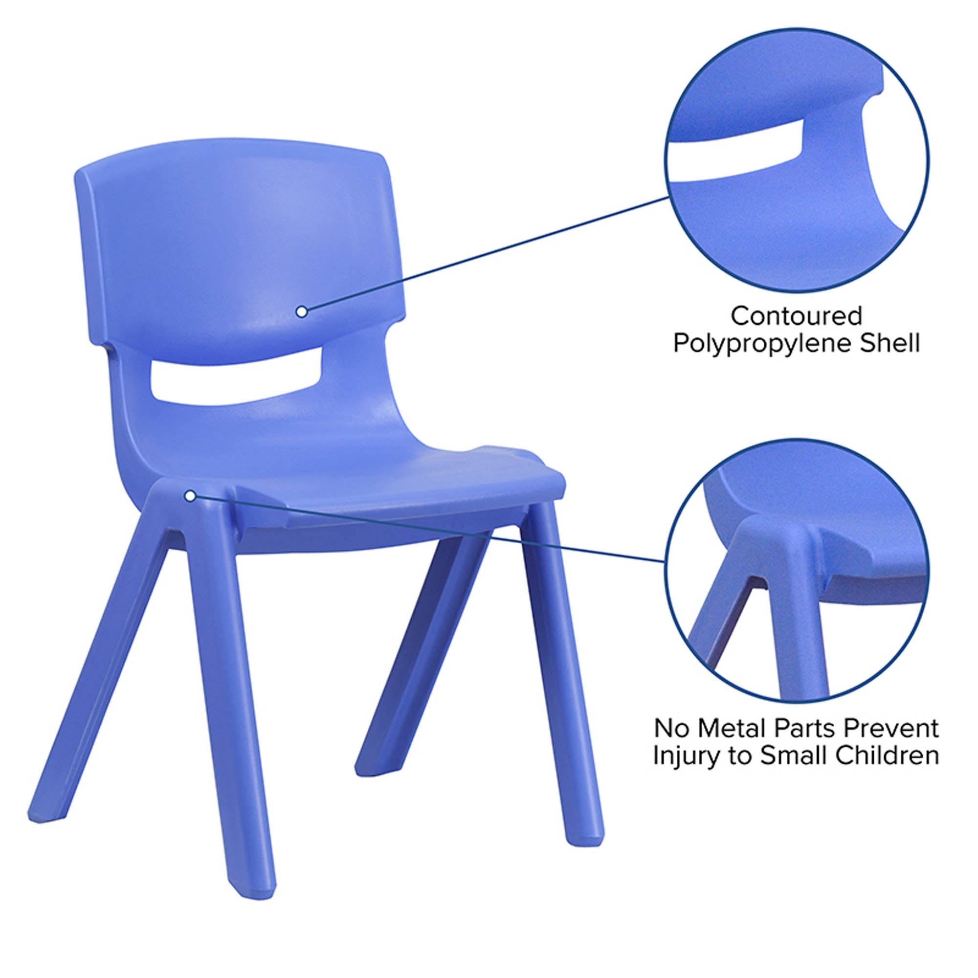 Blue Plastic Stackable School Chair, 4 Pack J671