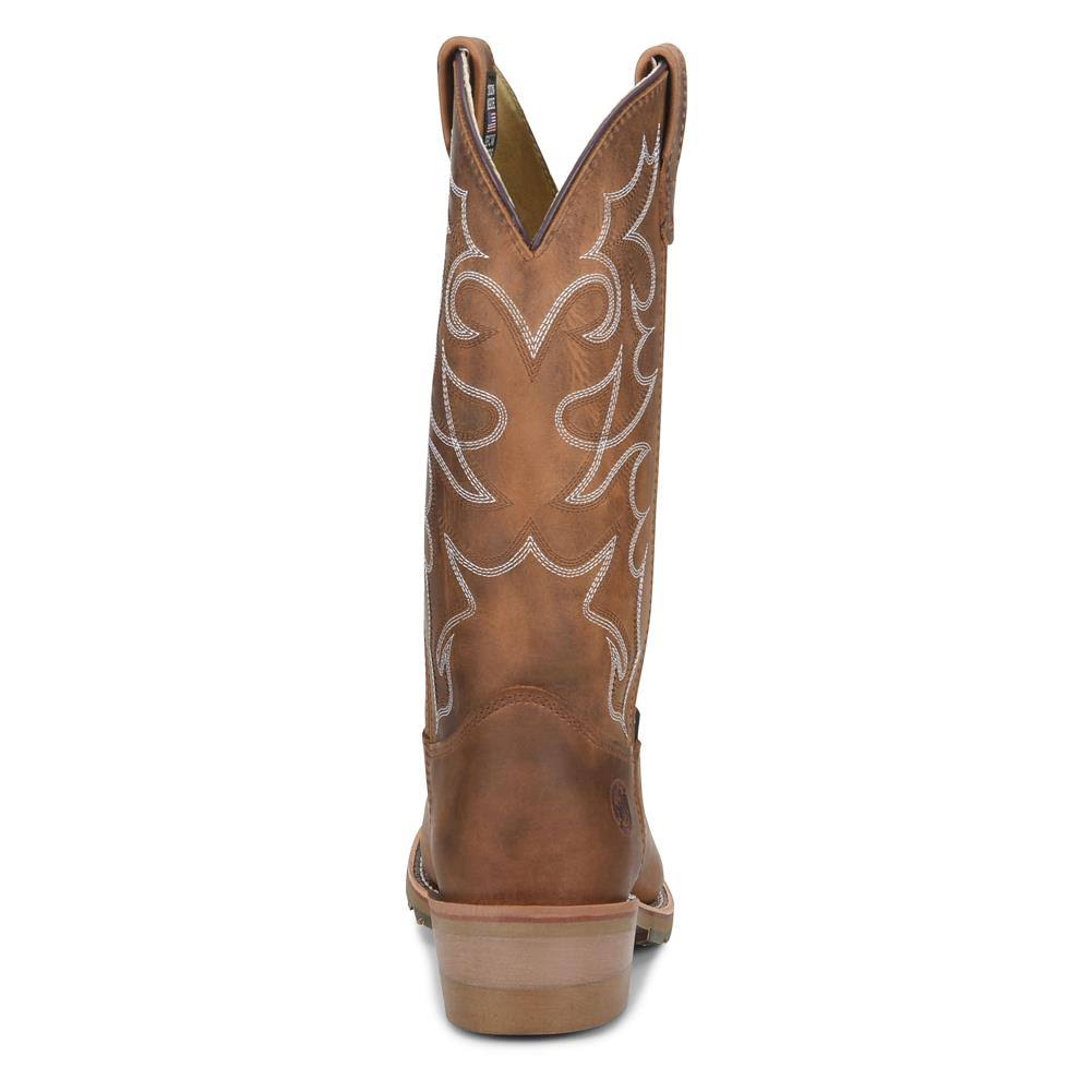Men's Double H 12 inch Gel Ice Work Western, Size: 8, Brown H40640