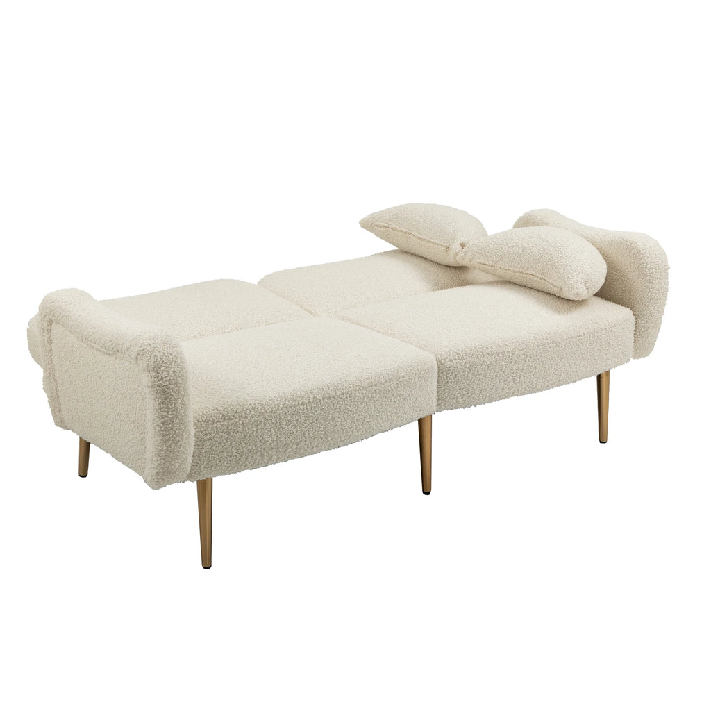 Velvet Love Seats Sofa with 2 Bolster Pillows I6829