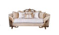 Beige & Gold Wood Trim Sofa L170660