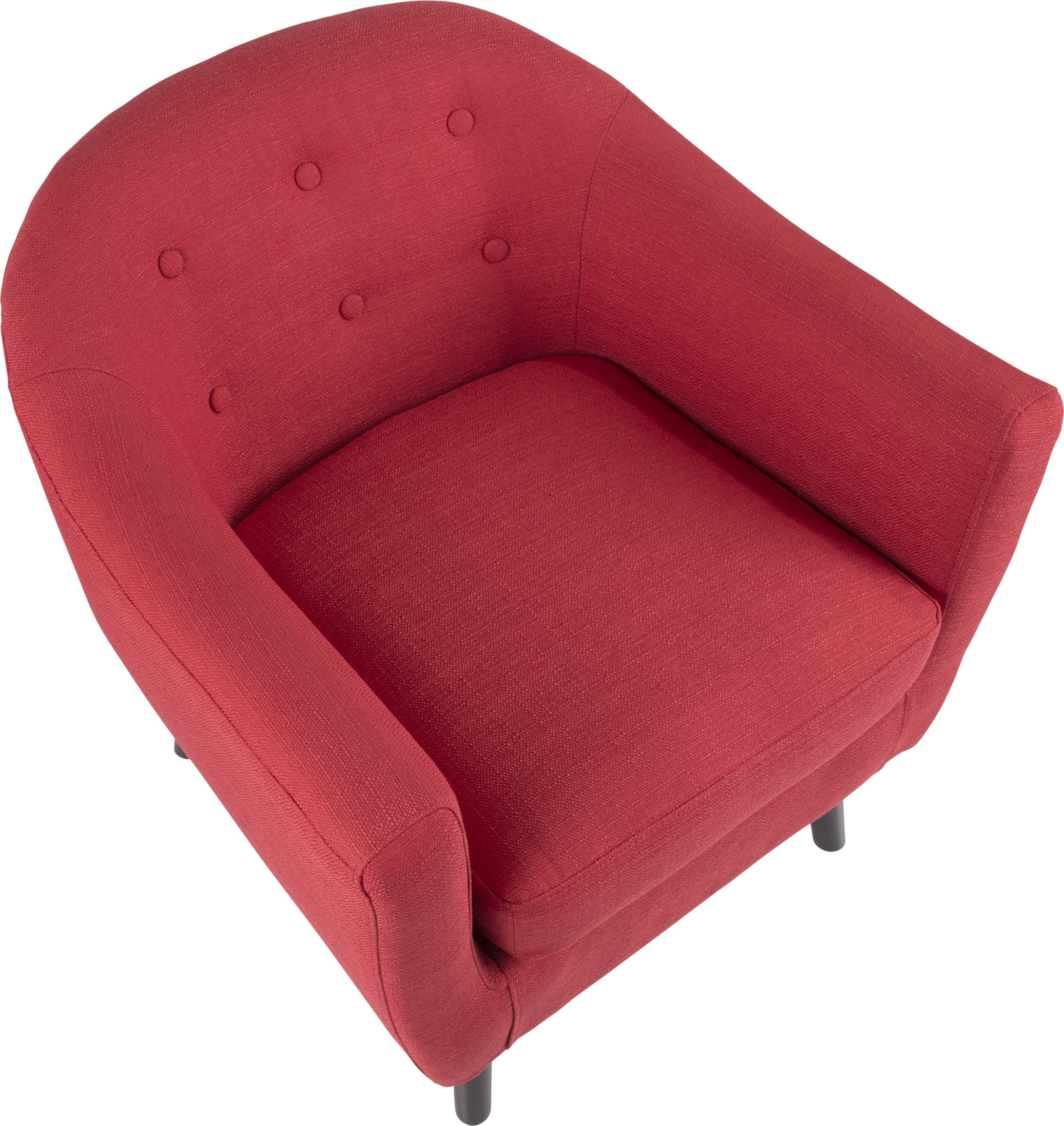 Red Fabric Accent Chair with Black Wooden Legs L206785