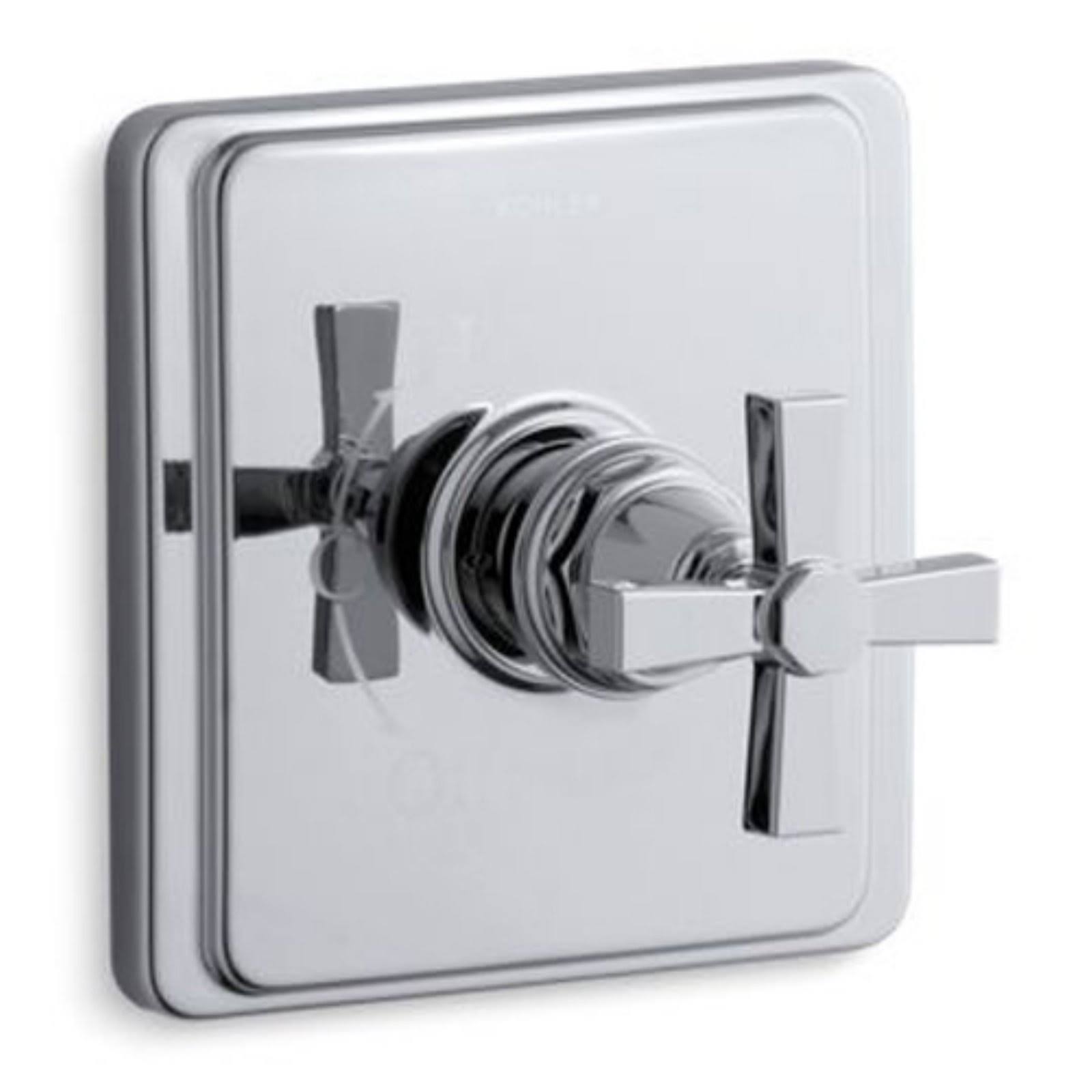 Polished Chrome Valve Trim with Cross Handle K301