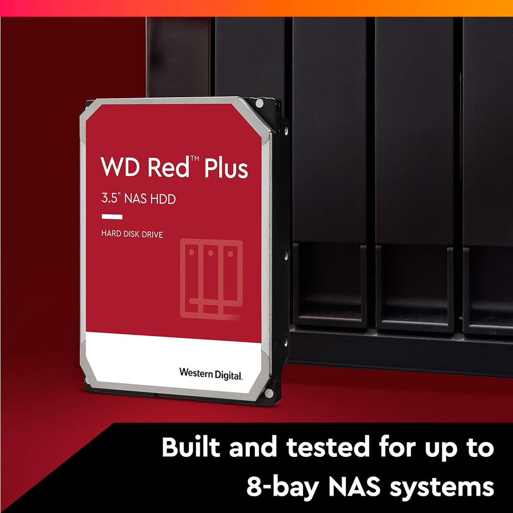 8TB WD Red Plus NAS Internal Hard Drive HDD - 5400 RPM, SATA 6 Gb/s, CMR, 256 MB Cache, 3.5 C85867