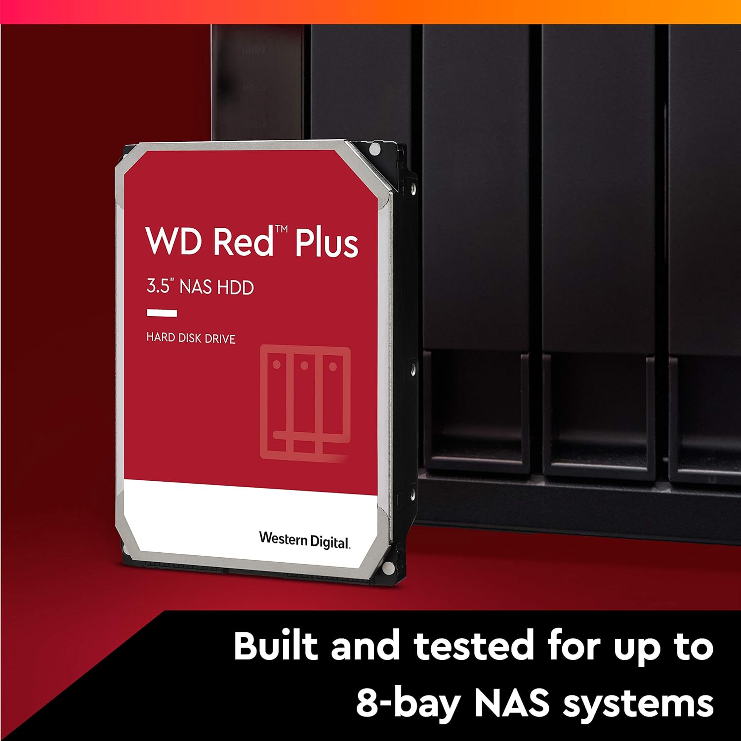 8TB WD Red Plus NAS Internal Hard Drive HDD - 5400 RPM, SATA 6 Gb/s, CMR, 256 MB Cache, 3.5 C85867