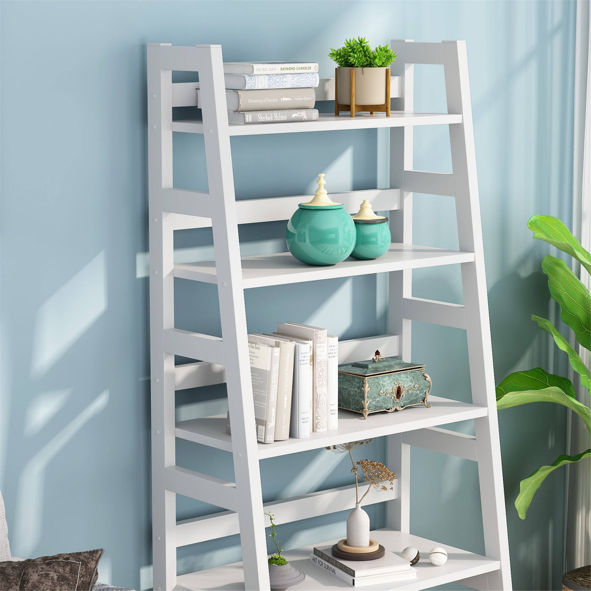 Walnut/Black 5-Tier Bookshelf R694887