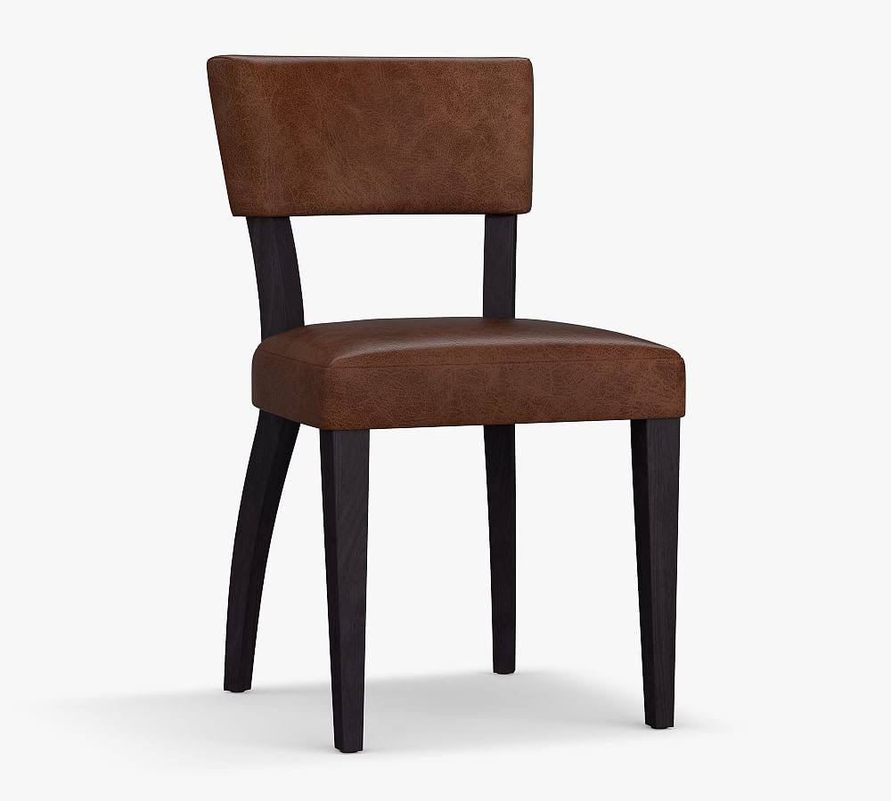 Vintage Midnight Leather Dining Side Chair E5421
