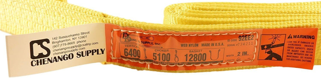 Nylon Lifting Slings, Eye & Eye, 2 Ply, 6,400 lbs Vertical, Pack of 2 C8595