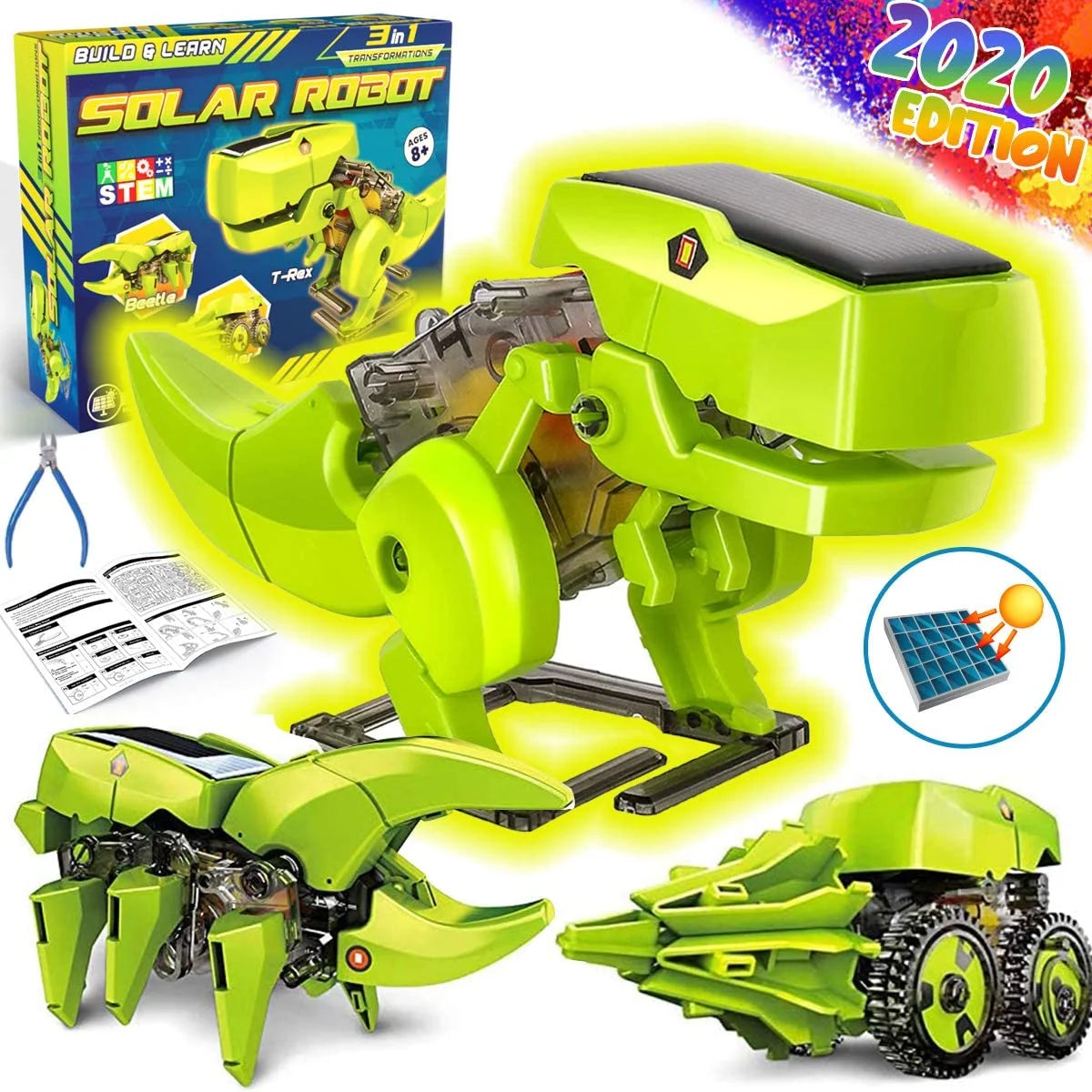Solar Robot Kit 3-in-1 STEM Science Kits Toys for Kids D944800