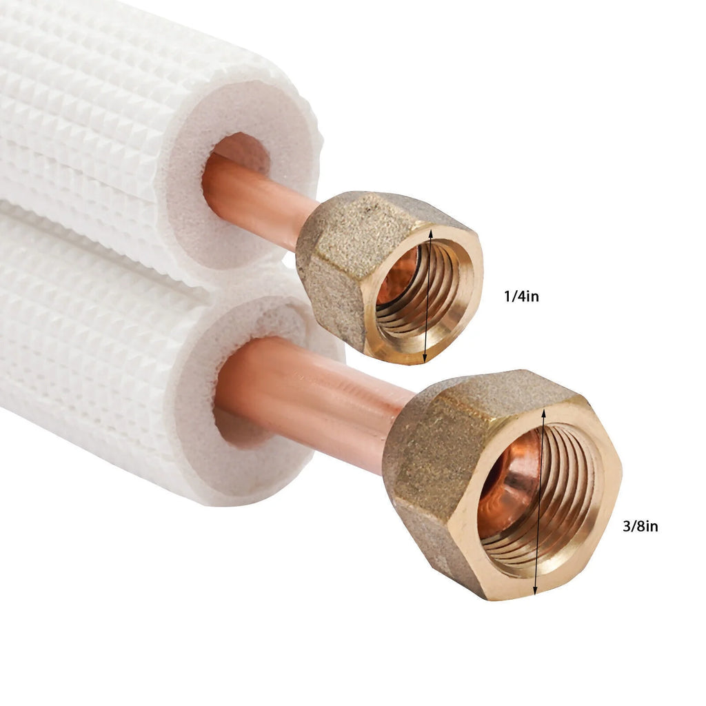 16ft Ductless Mini Split Line Set Control Wire Insulated Copper Tubing 1/4"x3/8" W9258