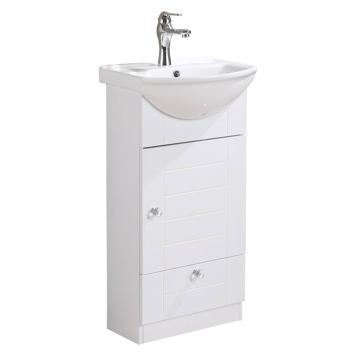 White Vanity Cabinet Bathroom Sink Y41729