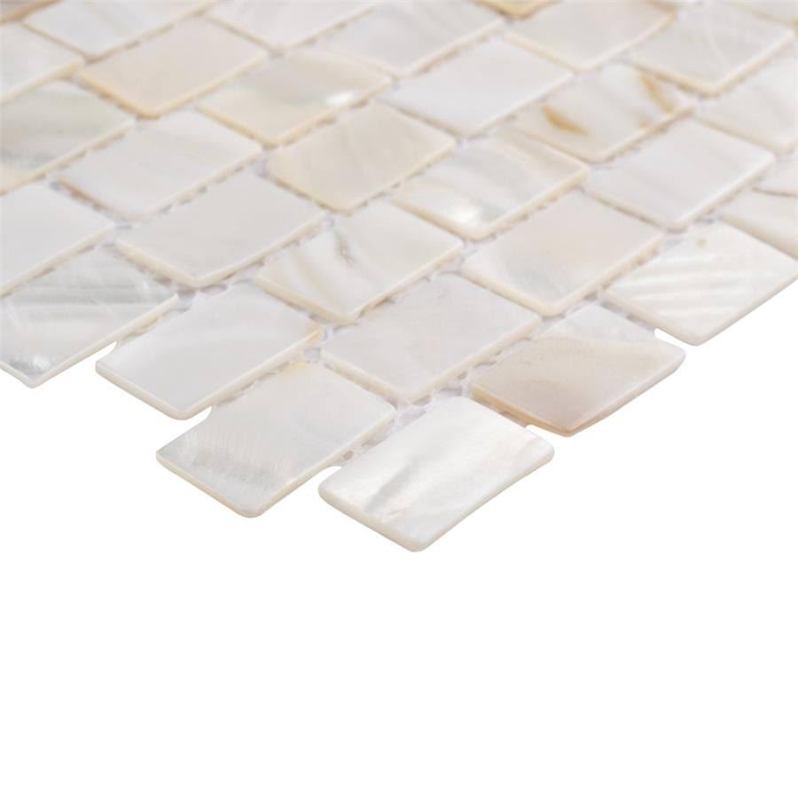 11.5x11.75-inch White Natural Seashell Mosaic Wall Tile C1487